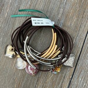 Charm Brown and Gold Bracelet Set